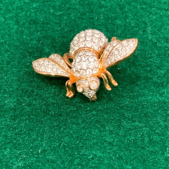 Vintage Joan Rivers Classic Crystal And Gold Tone Brooch / Pin - Picture 3 of 14